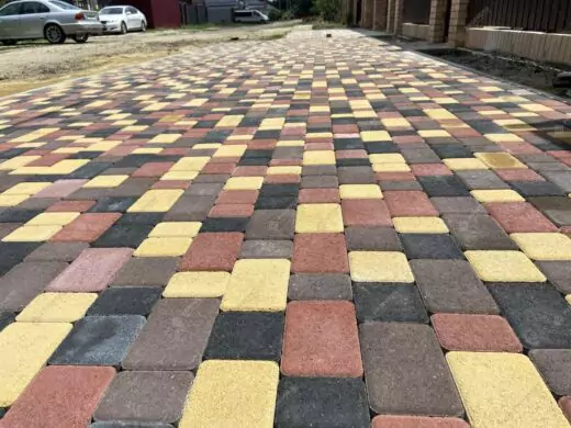 Тротуарная плитка Старый город Жёлтый, фактура гладкий, гранитная, мрамор, высота 40 мм, 60 мм-6