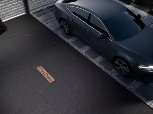 Тротуарная плитка Паркетик 180х60 Чёрный, фактура гладкий, гранитная, мрамор, высота 40 мм-2