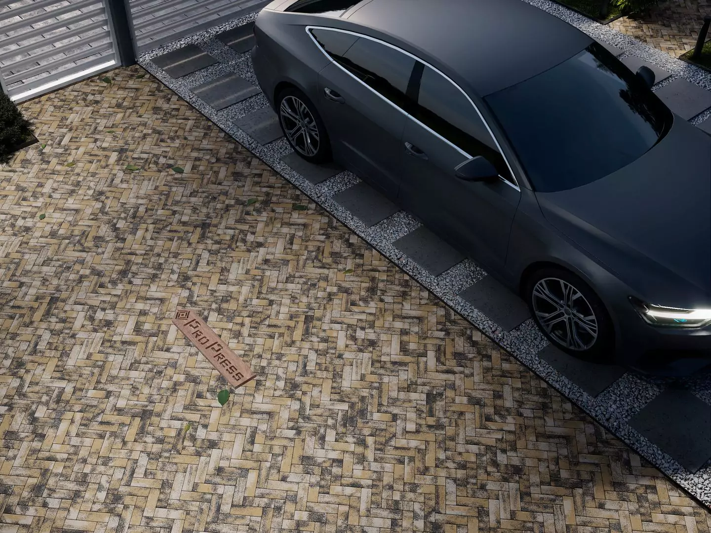 Тротуарная плитка Паркетик 180х60 №23 "Жёлтый агат", фактура гладкий, гранитная, мрамор, высота 40 мм-2
